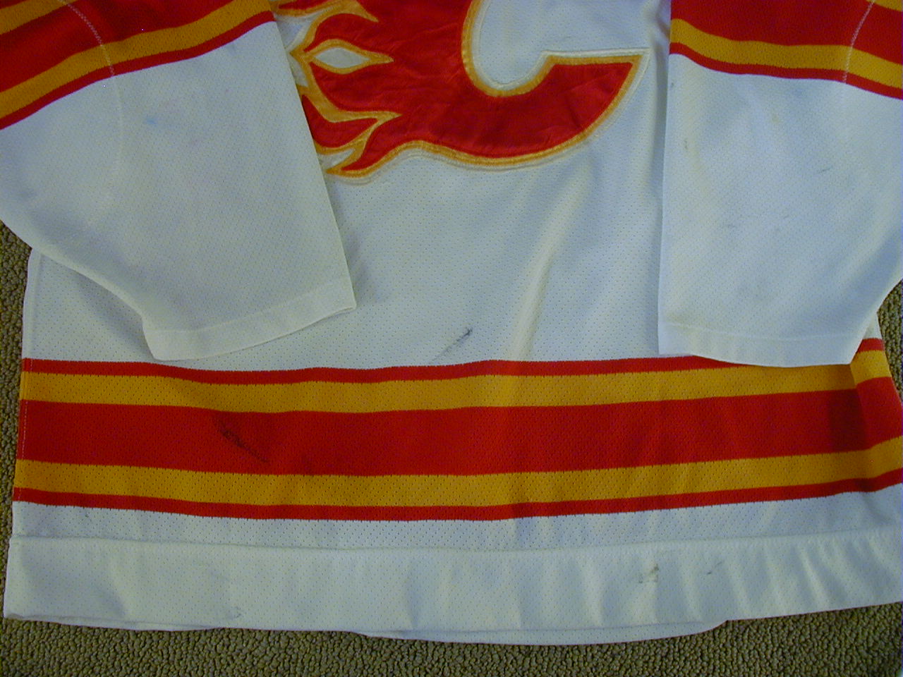1988-89 Tim Hunter Game Worn, Signed Calgary Flames Jersey 