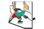 Phoenix Roadrunners Logo - A roadrunner with a hockey stick on yellow Arizona